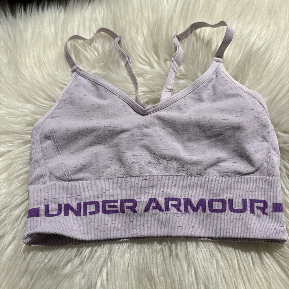 Under Armour XS Compression Sports Bra Lavender Color EUC